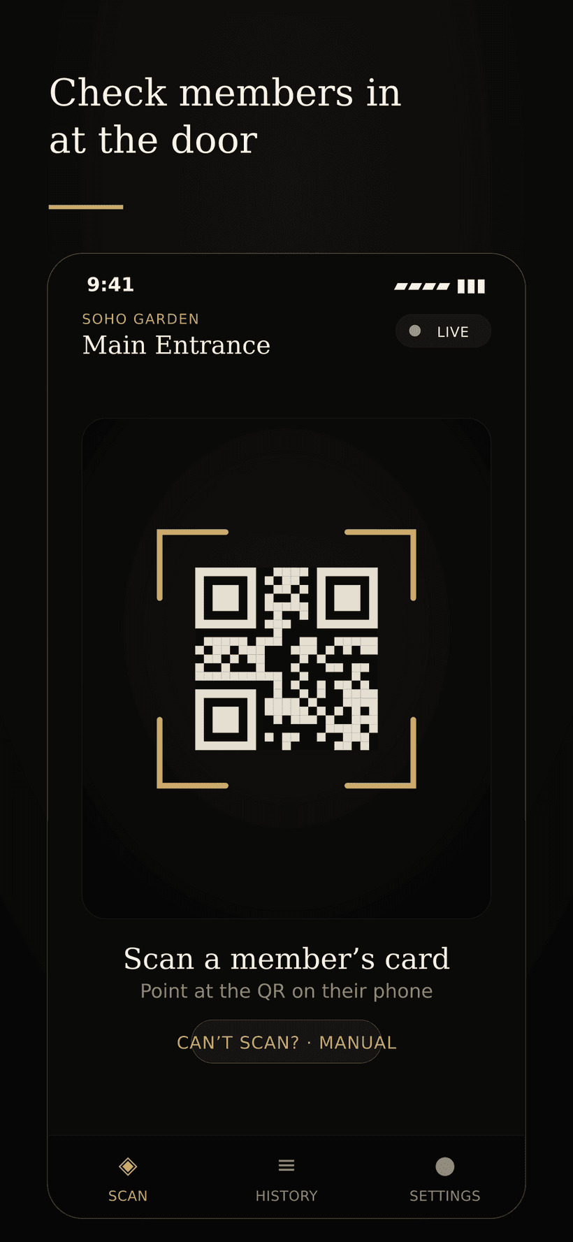 TTM Scanner - Tap, scan, and the door opens.